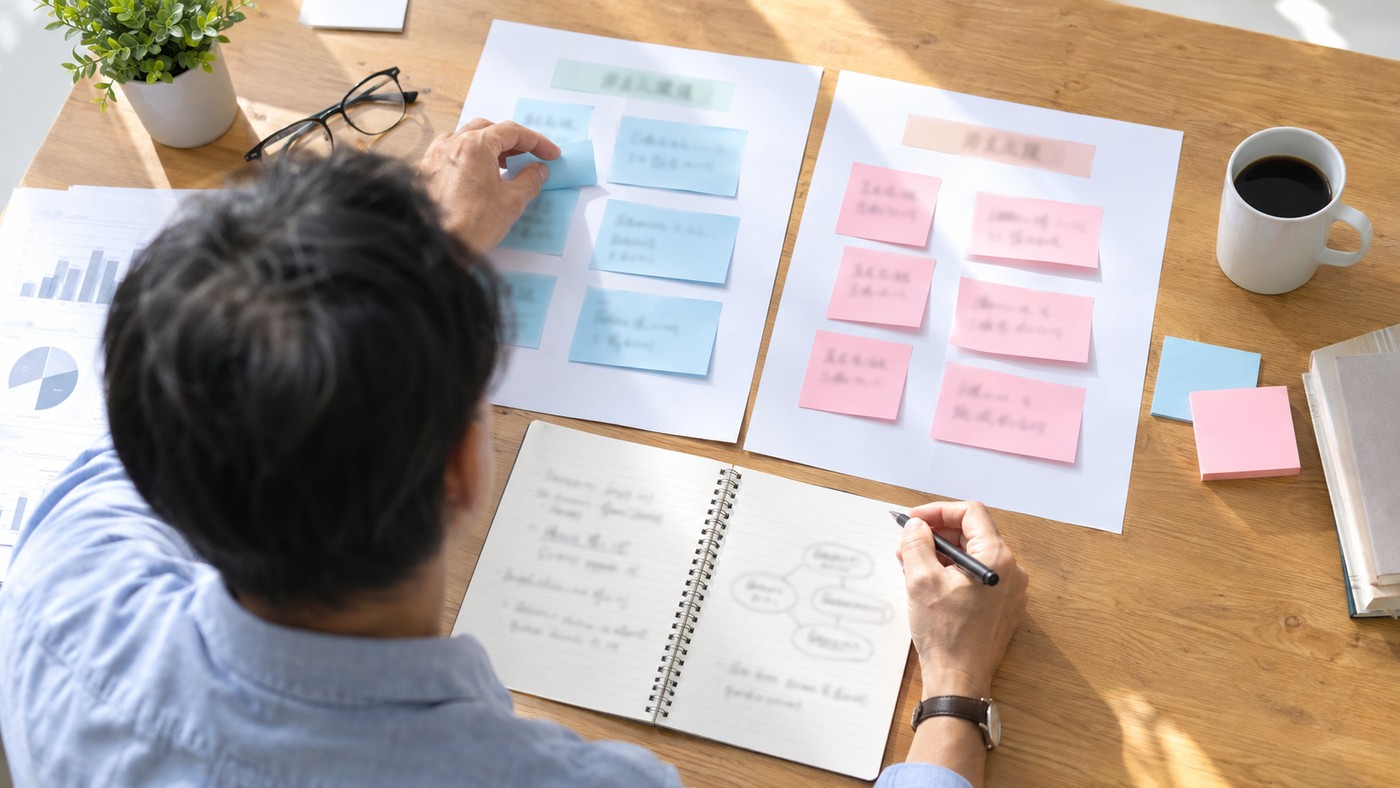 転職理由と次の仕事でやりたいことを整理する様子