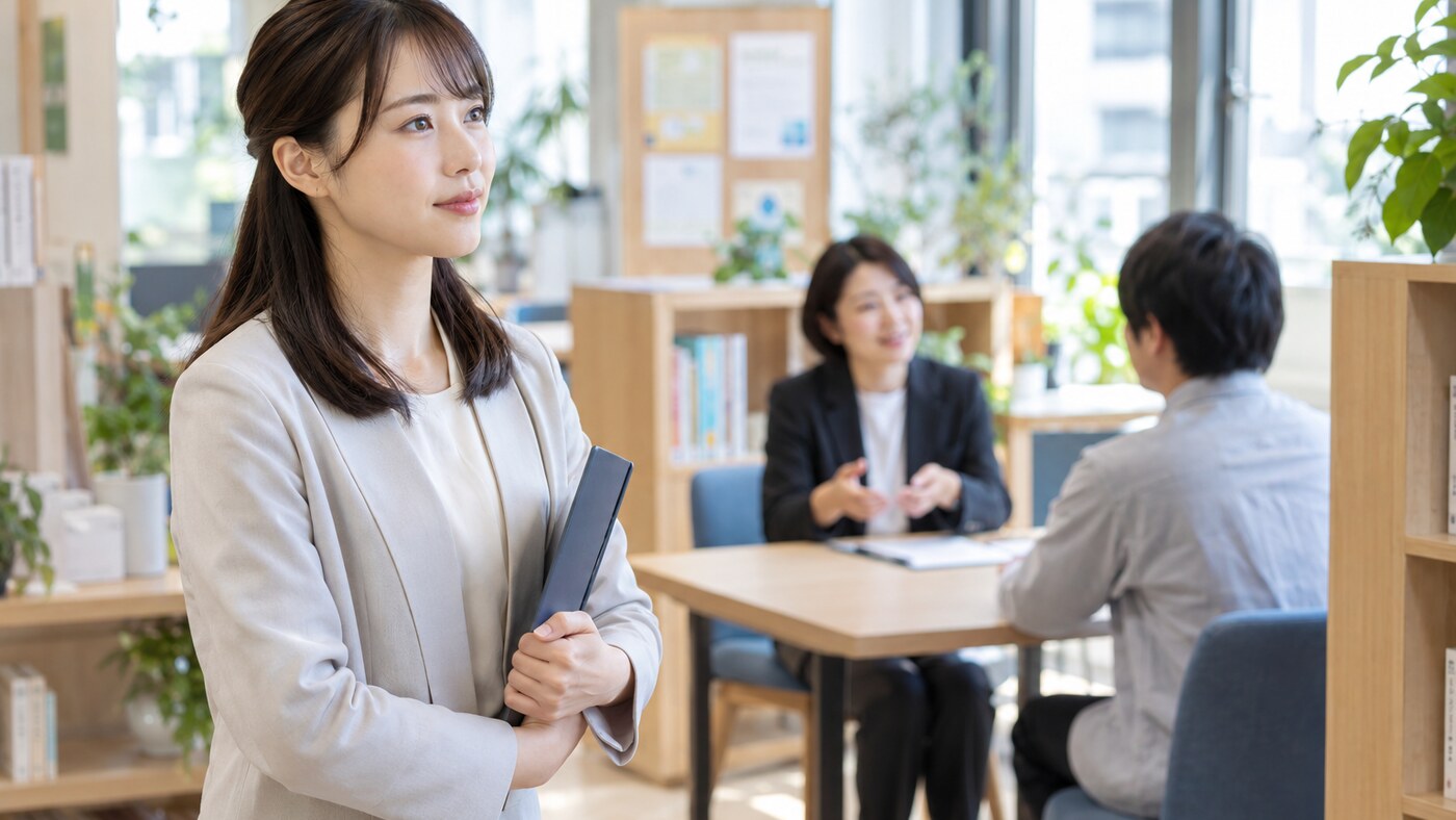 キャリアアドバイザーの仕事に関心を持つ若手会社員