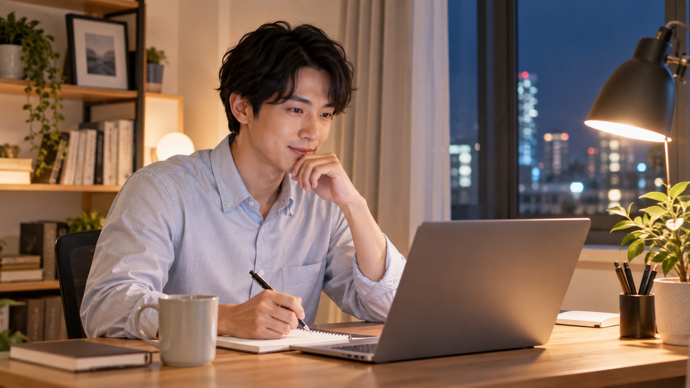 人材業界への志望動機を整理する様子