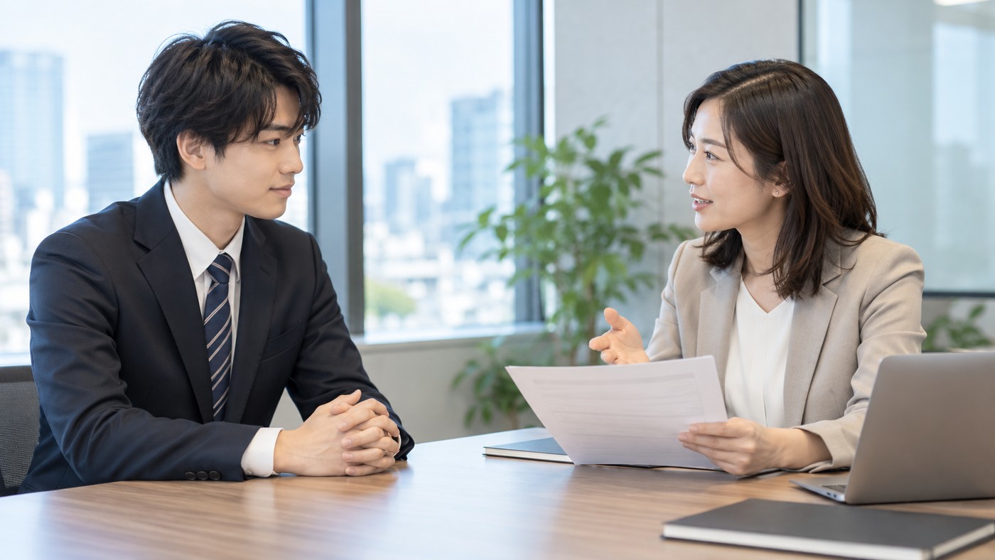 人材業界への転職面接対策を受ける様子