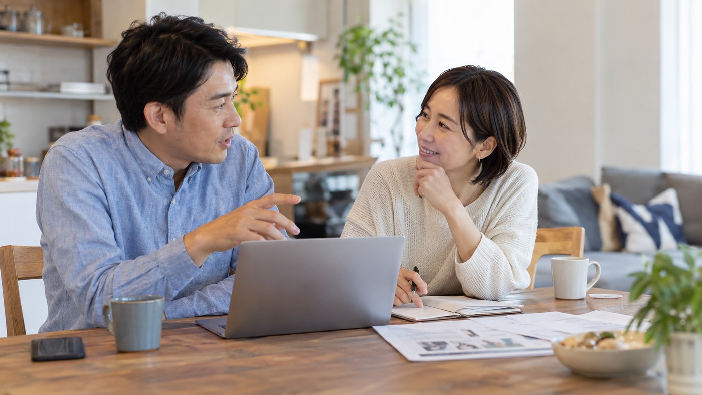 今後の働き方を二人で話し合う様子
