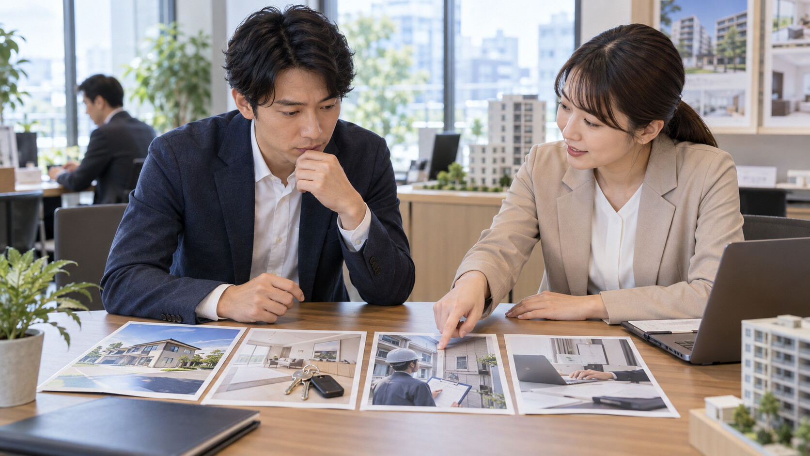 売買・賃貸・物件管理・事務など不動産業界の仕事内容を比較する転職希望者