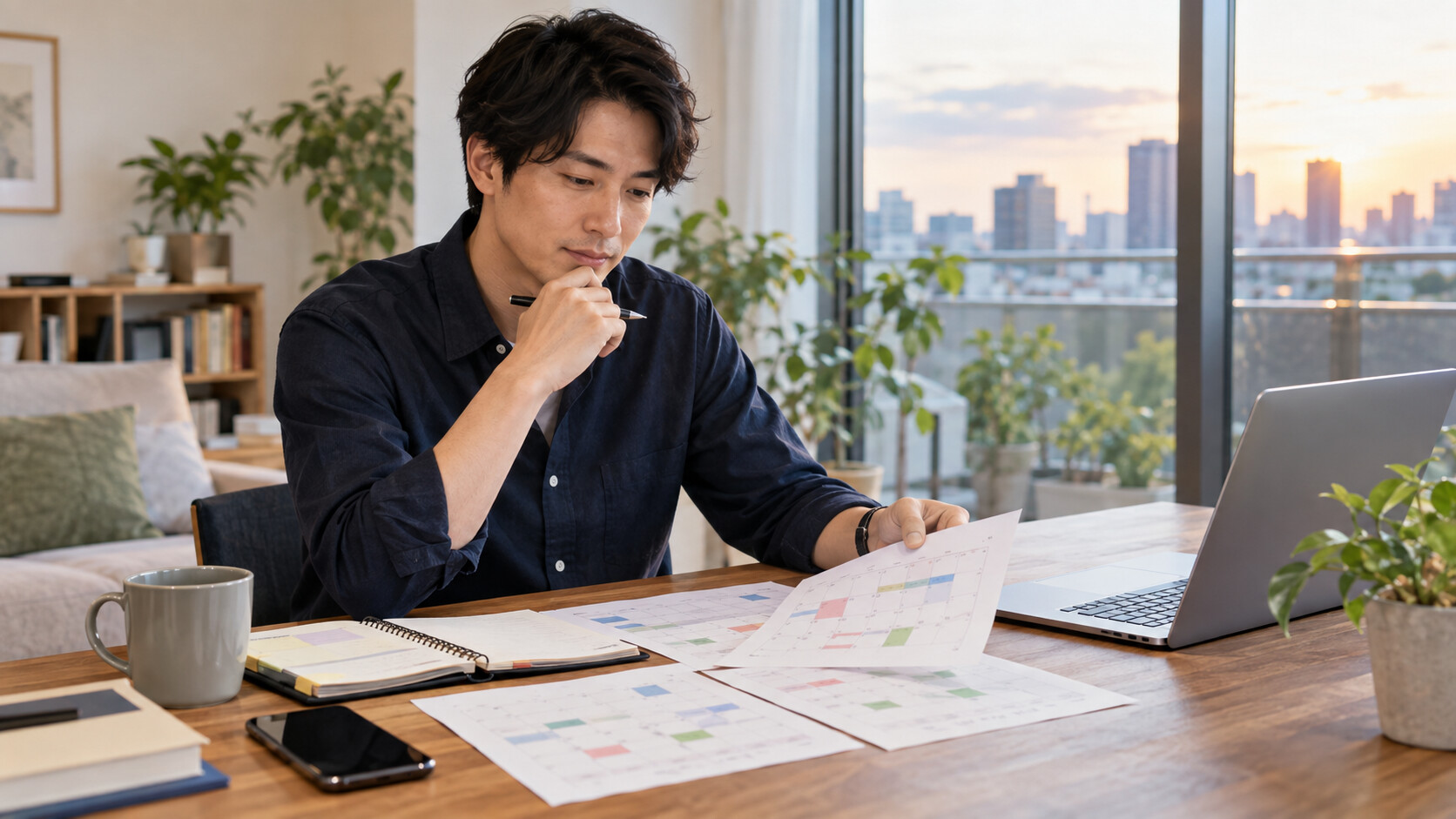 休日・勤務時間・顧客対応の予定を整理して働き方を考える転職希望者