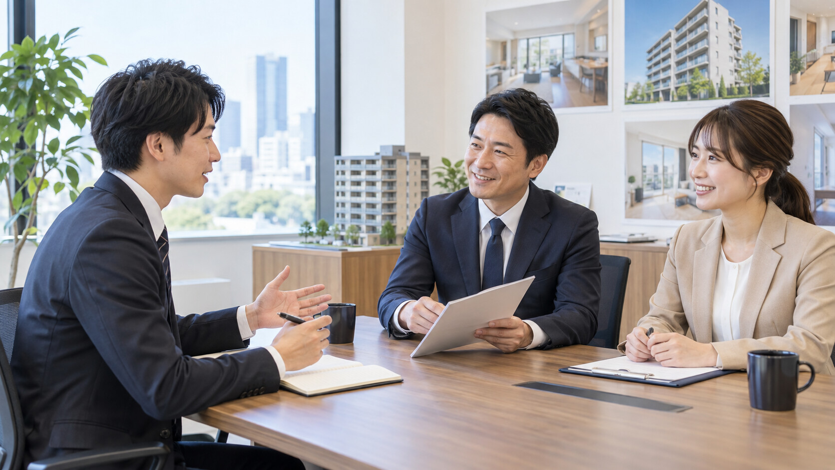 不動産会社の面接で評価制度や働き方について質問する応募者