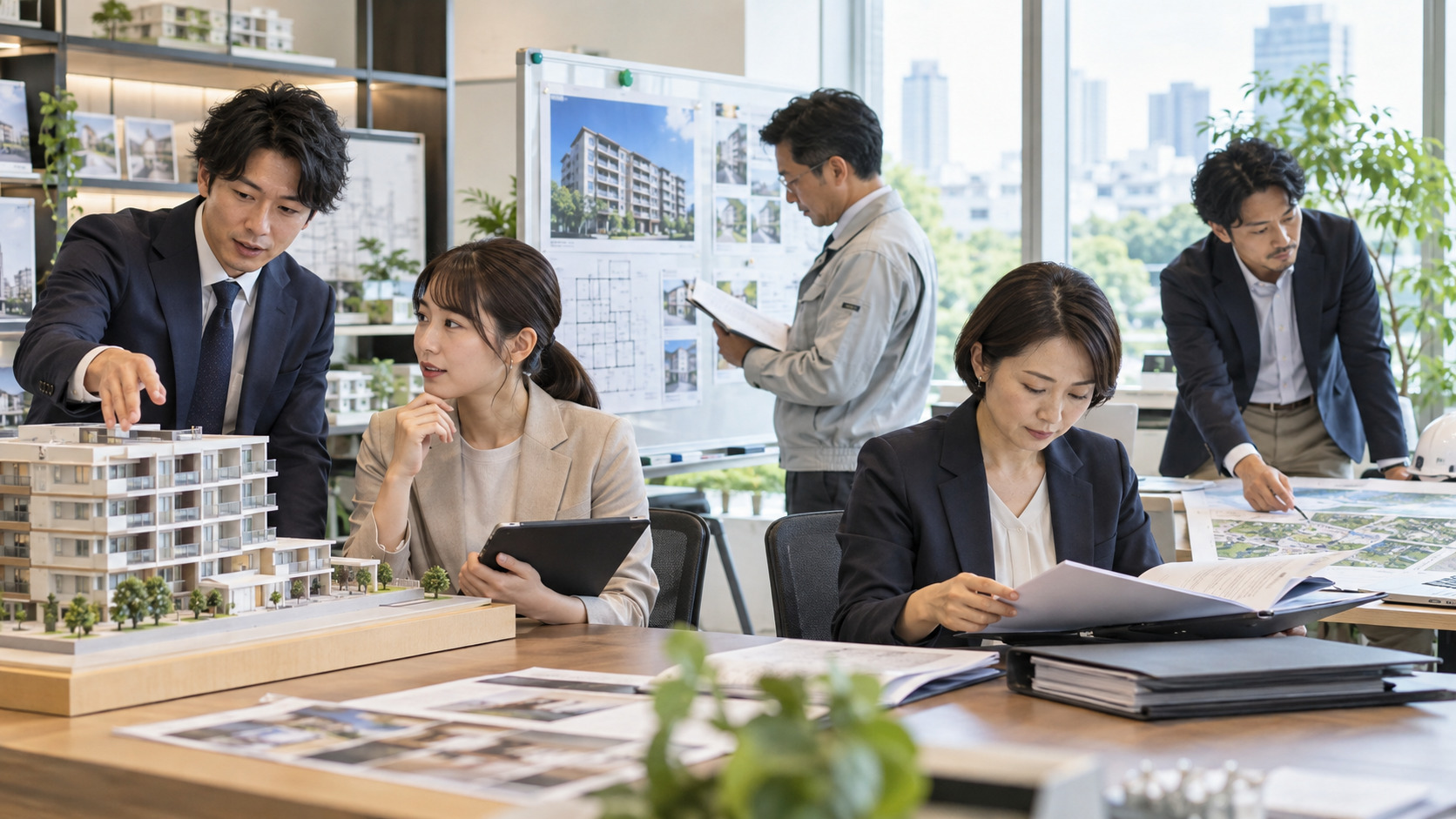 売買・賃貸・管理・事務など不動産業界の職種と給与条件を比較する転職希望者