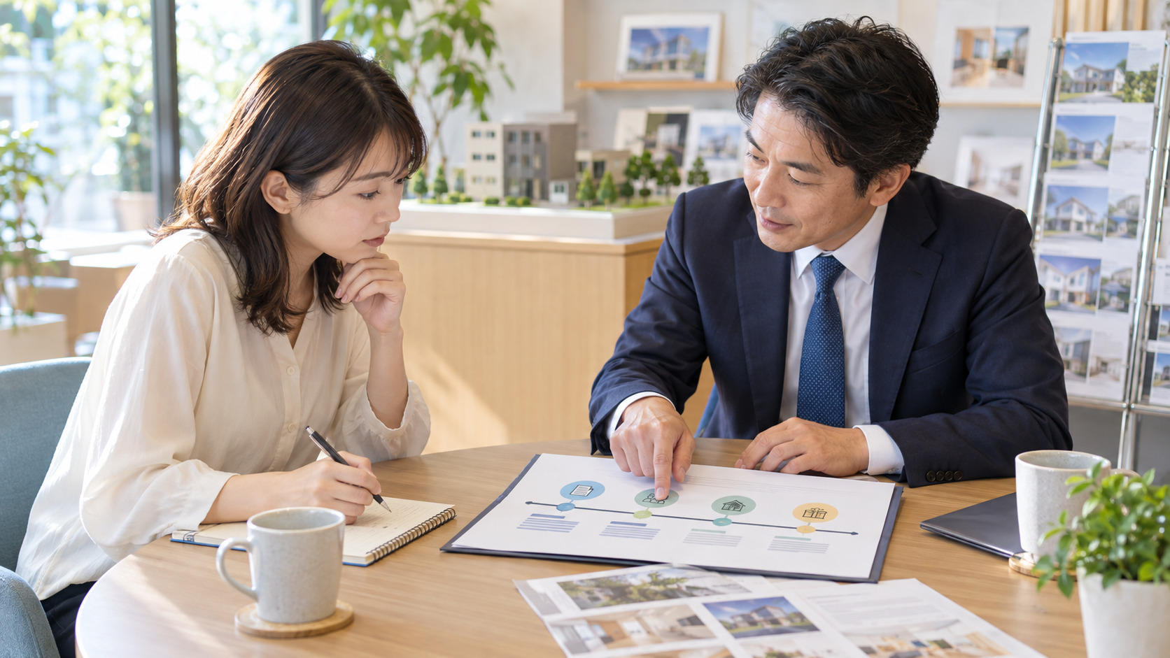 未経験者が不動産会社の試用期間・研修・初年度の給与条件を確認する様子