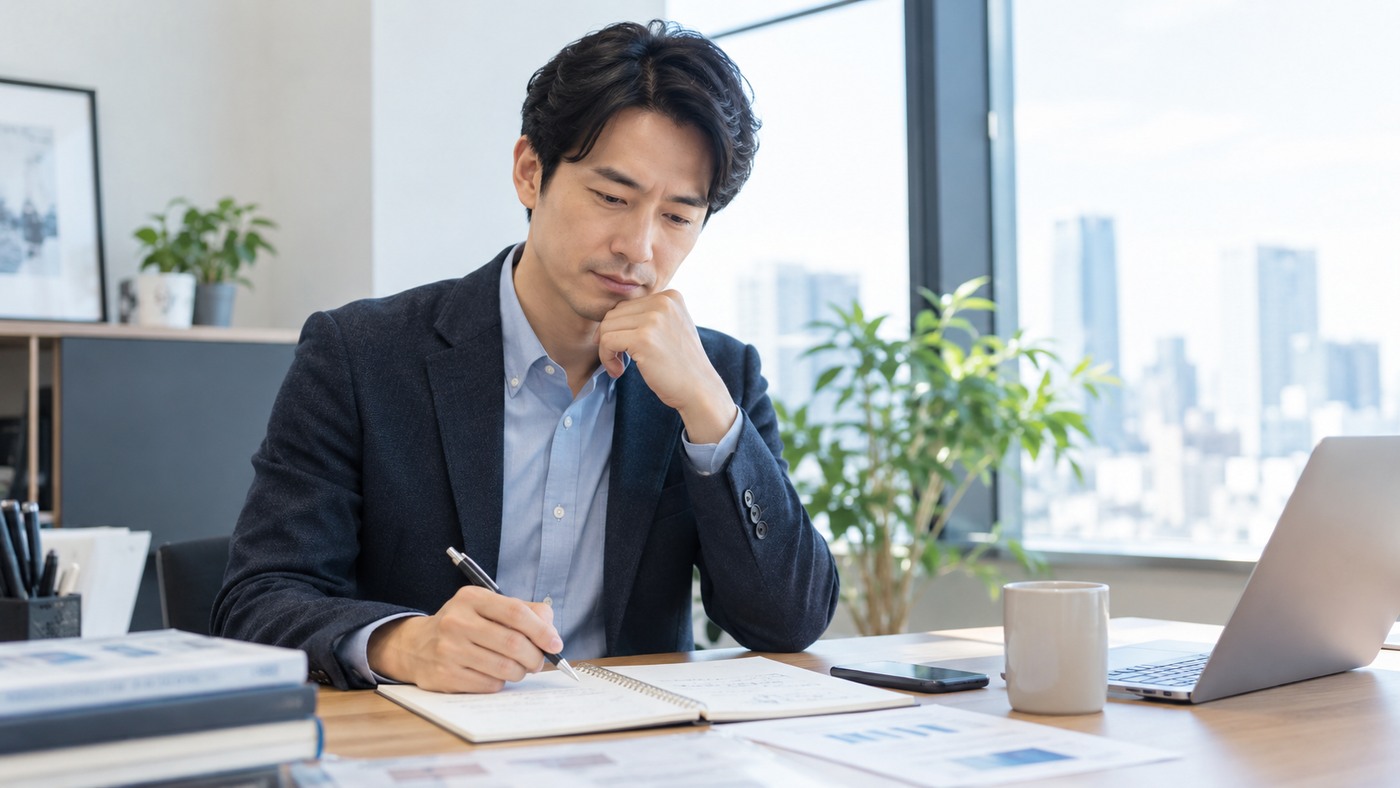 異動で変わることと変わらないことを整理する会社員