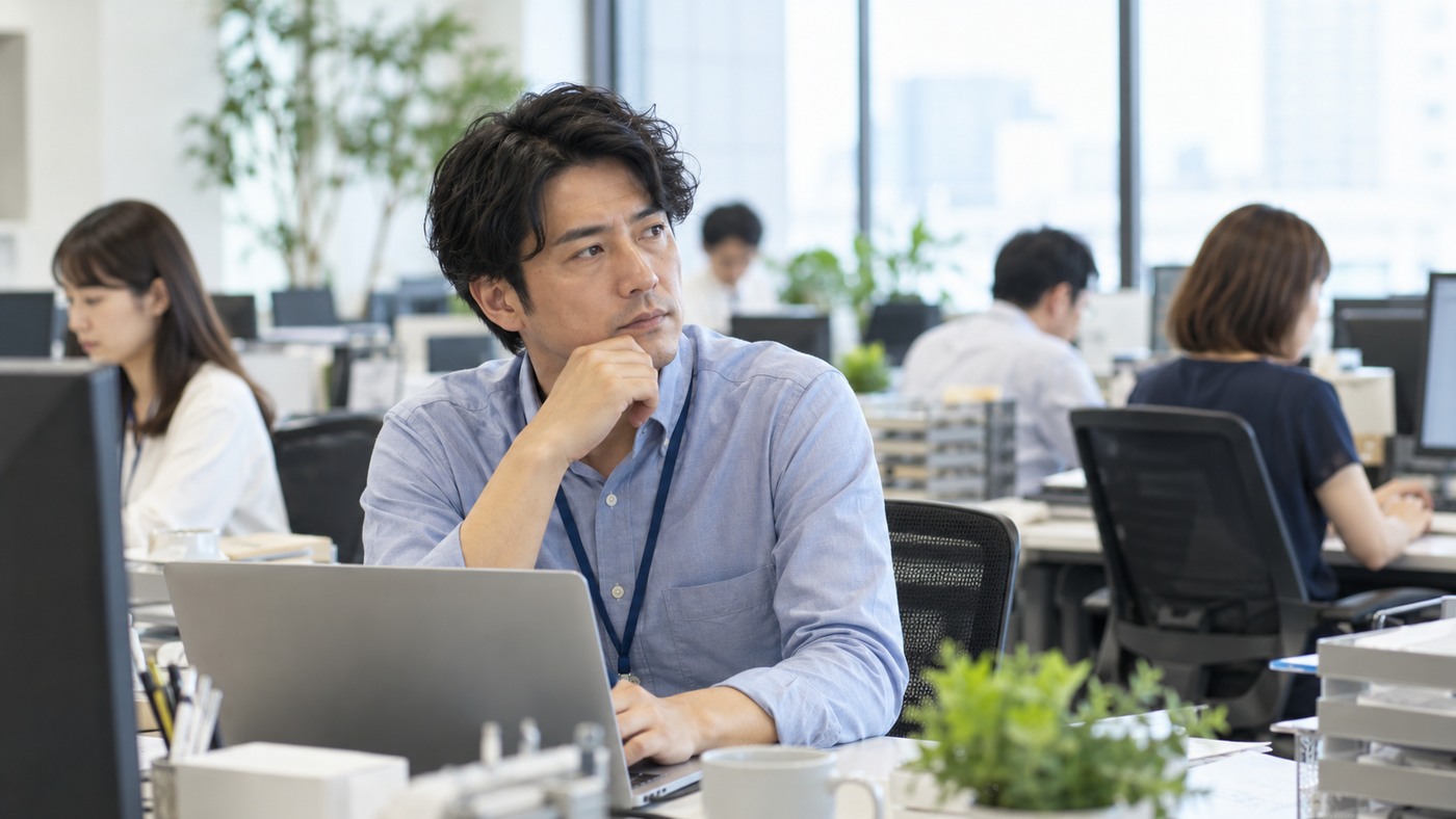 異動か転職か迷いながら今の部署で働く会社員