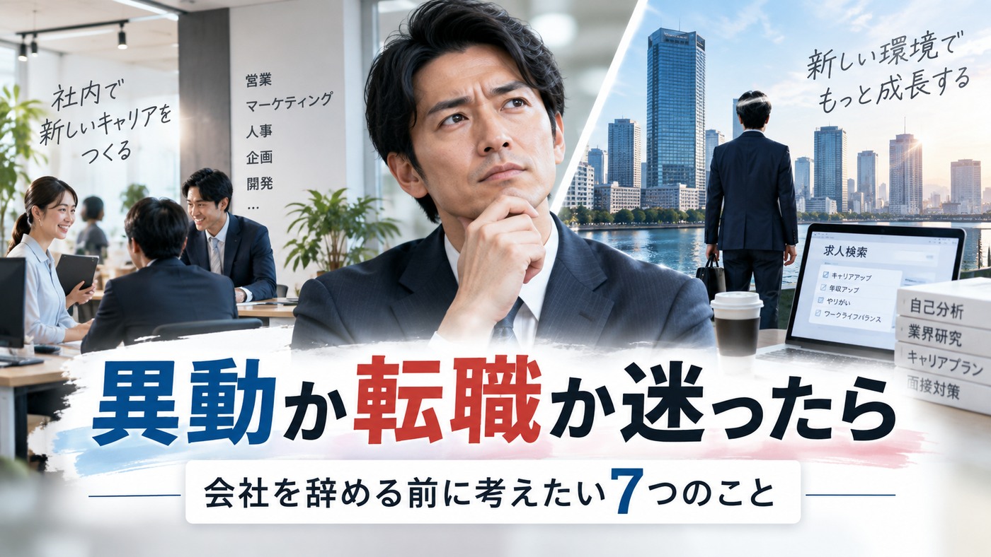 異動か転職か迷ったとき会社を辞める前に考えたい7つのこと